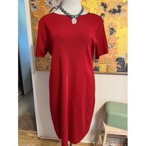 Misook Perfect Red Short Sleeve Shift Dress Size XL